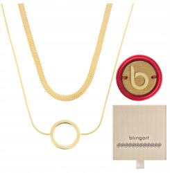 Blingart Női nyaklánc sebészeti acél aranyozott könnycsepp vipera állítható (naszyjnik stal chirurgiczna SZ0696#Z)