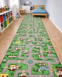 Print Traversa Model Print Roads , Verde Multicolor, Suport Pasla, Latime 100 cm, 820 gr mp (Roads-13) Covor