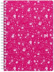 OXFORD Spirálos Jegyzettömb A5 60 Lapos Kockás Spirálfüzet Virágos Borítóval (4905212643761)