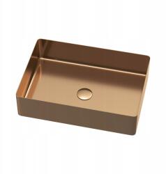 Melanstar Mosdókagyló rozsdamentes acélból 50x35 cm Klik-Klak Pvd Rose Gold (MEL5035Z)