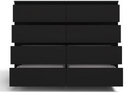 Topeshop Komód fekete 120 cm 8 fiókos modern és funkcionális (M8 120 CZERŃ)
