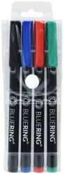BLUERING Rostirón, tűfilc alkoholos készlet, 1mm OHP Bluering® M, 4 klf. szín - papirx