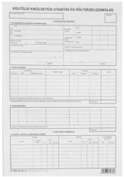 Pátria Külföldi kiküldetési utasítás és költségelszámolás, A/4 és 4 oldal B. 7300-261/ÚJ - papirx