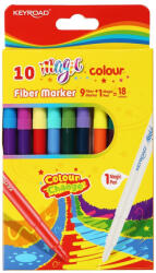 Keyroad Rostirón, filctoll készlet 10 db/doboz Keyroad Magic fiber marker 18 klf. szín - papirx