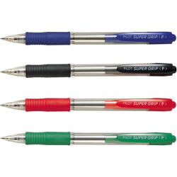 Pilot Golyóstoll 0, 7 nyomógombos Super Grip Fine Pilot, írásszín fekete