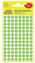 AVERY Etikett címke, o8mm, jelölésre, neon 104 címke/ív, 4 ív/doboz, Avery zöld - papirx