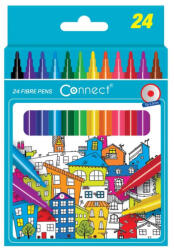 Connect Rostirón, filctoll készlet, Connect, kerek test, 24 klf. szín - papirx