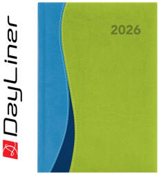 Dayliner Határidőnapló Dubai A5 napi, fehér lapokkal kék-zöld Dayliner 2026 - papirx