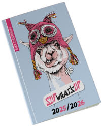 Realsystem Diák zsebkönyv 125mmx205mm, fehér lapokkal 2025/2026 láma Realsystem