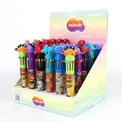 Nebulo Golyóstoll 10színű, baby dino, 30 db/display Nebulo - papirx