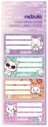 Nebulo Füzetcímke 12db-os, Cica, vegyes minták, Nebulo