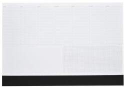 Realsystem Asztali könyöklő fehér lapokkal fekete műbőrcsíkkal 570 x 390 mm Realsystem 2026 - papirx