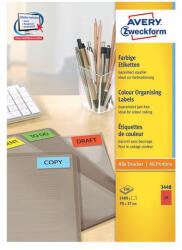 AVERY Etikett címke, 70 x37mm, univerzális, 24 címke/ív, 100 ív/doboz, Avery piros - papirx