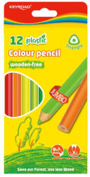 Keyroad Színes ceruza készlet 4 mm famentes háromszögletű Keyroad Jumbo 12 klf. szín - papirx