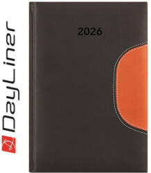 Dayliner Határidőnapló Memphis A5 napi, fehér lapokkal fekete-narancs Dayliner 2026 - papirx
