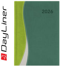Dayliner Határidőnapló Dubai A5 napi, fehér lapokkal zöld-zöld Dayliner 2026 - papirx