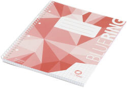 BLUERING Spirálfüzet A4, 70lap, műanyag borítós perforált lyukasztott Bluering® kockás