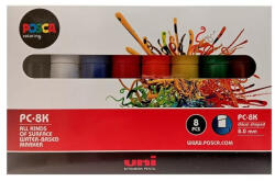 uni Dekormarker 8mm, Uni Posca PC-8K 8 db-os készlet - papirx