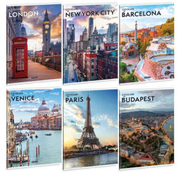 Ars Una Füzet iskolai A4, 40lap, kockás Ars Una CITYSCAPE 10db/csomag