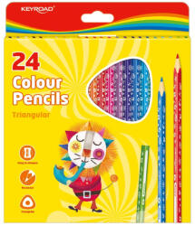 Keyroad Színes ceruza készlet háromszögletű Keyroad 24 klf. szín - papirx