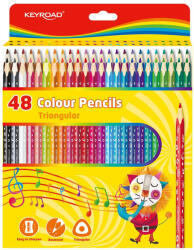 Keyroad Színes ceruza készlet 18 cm háromszögletű Keyroad 48 klf. szín - papirx