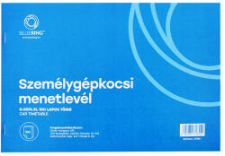 Bluering Személygépkocsi menetlevél 100lap, os tömb A4, fekvő D. GEPJ. 31 Bluering® - papirx