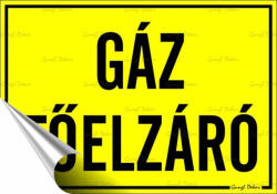 Információs matrica, 11, 6x16, 6 cm, "Gáz főelzáró