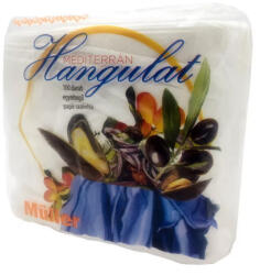 Müller Szalvéta 1 rétegű 30 x 30 cm 100 lap/csomag fehér Mediterrán hangulat - papirx