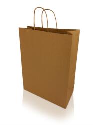 h-Green Sodrottfüles papírtáska 320x420mm 150mm talp L méret 200 db/doboz, bordázott barna