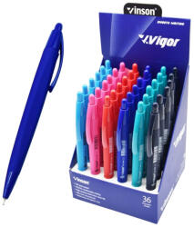 Vinson Golyóstoll nyomógombos 0, 7mm Vinson G2 vegyes test displ 36 db/display - papirx