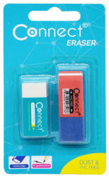Connect Radír Connect 2 db/blister piros/kék C-36BR, fehér szögletes C-36W