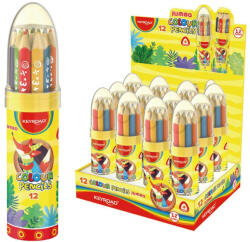 Keyroad Színes ceruza készlet vastag, háromszögletű rakéta palackban Keyroad Jumbo 12 klf. szín - papirx