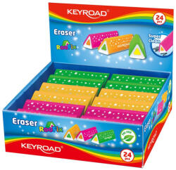Keyroad Radír, PVC mentes 24 db/display Keyroad Roo Fix vegyes színek - papirx