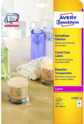 AVERY Etikett címke, 96 x50, 8mm, víztiszta, 10 címke/ív, 25 ív/doboz, Avery átlátszó - papirx