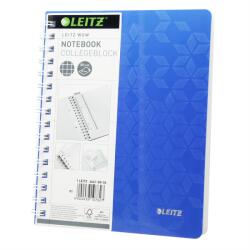 Leitz Spirálfüzet A5, 80lap kockás Leitz Wow kék
