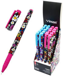 Vinson Golyóstoll kupakos, 0, 7mm Vinson Flower Garden A24 vegyes test displ 20 db/display - papirx