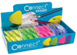 Connect Radír Connect háromszögletű 24 db/kínáló doboz színes (sárga, zöld, rózsa, kék) - papirx