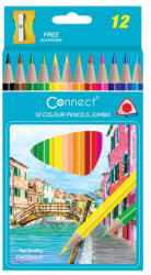 Connect Színes ceruza készlet, háromszögletű vastag Connect 12 klf. szín - papirx