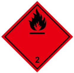 Papirx Információs címke, papír Gyúlékony gázok 2.1 10cmx10cm 300db/tekercs