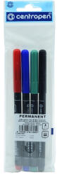 Centropen Alkoholos marker készlet, 1mm, kerek hegyű, Centropen 2536, 4 klf. szín - papirx