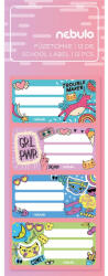 Nebulo Füzetcímke 12db-os, Girl Power, vegyes minták, Nebulo - papirx
