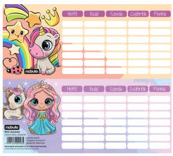 Nebulo Órarend egylapos Uni/Kir, 25 db/csomag, Nebulo - papirx