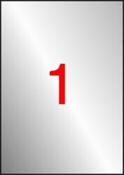 APLI Etikett, 210x297 mm, poliészter, időjárásálló, ezüst, 20 etikett/csomag (LCA10071)