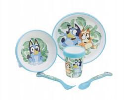 Stor Gyerek étkezőgarnitúra Bluey 5 részes tányér, tál, bögre és evőeszköz, Bpa (50675)