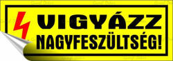  Információs matrica, 14x5 cm, "Vigyázz nagyfeszültség! (LUIN094) - officepantry