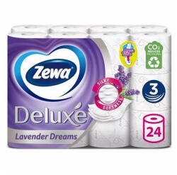 Zewa Toalettpapír 3 rétegű kistekercses 100 % cellulóz 150 lap/tekercs 24 tekercs/csomag Deluxe Zewa Levender Dreams - papirx