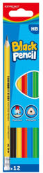 Keyroad Grafitceruza, HB, radíros, háromszögletű, 12 db/bliszter, Keyroad, vegyes színek - papirx