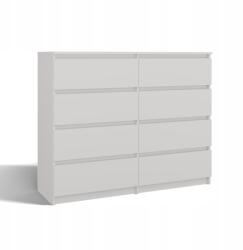 Topeshop Nagy Komód 8 Fiókos Fehér 120 CM Modern Tágas Hálószoba Nappaliba (M8 120 BIEL KPL)