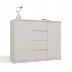 Topeshop Komód 120 cm 4 fiókos 2 ajtós Kasmír szekrény modern enteriőrbe (2D4S KASZMIR KPL)