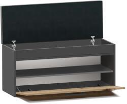 Topeshop Parma Antracit cipősszekrény ülőrésszel és tárolórekesszel (PARMA SZAFKA ANT/ART)